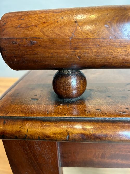 MAHOGANY 19TH CENTURY HALL BENCH - ADDITIONAL PHOTO 6