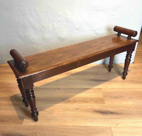 mahogany 19th century hall bench - CATEGORY: ANTIQUE FURNITURE - DATED 19TH CENTURY