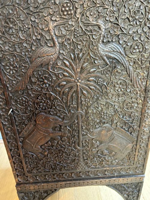 ANTIQUE PAIR OF ANGLO INDIAN OAK BEDSIDE CABINETS - ADDITIONAL PHOTO 5