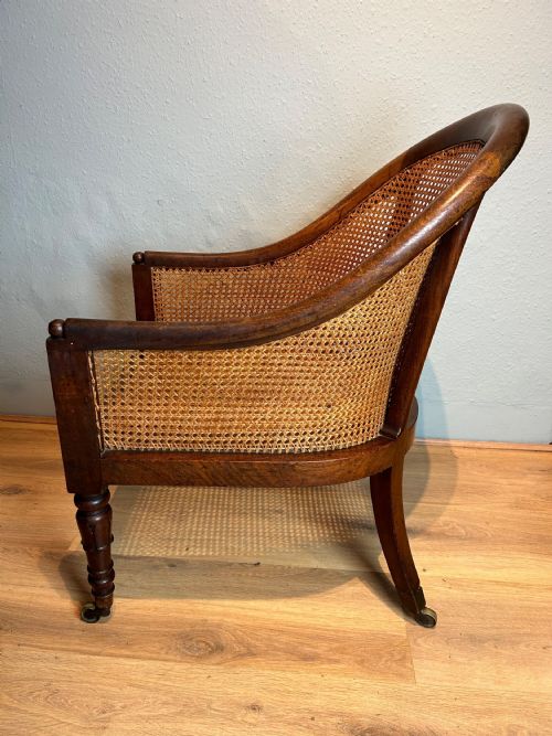 ENGLISH 19TH CENTURY MAHOGANY BERGERE ARM CHAIR BY GILLOWS - ADDITIONAL PHOTO 2