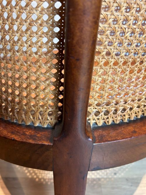 ENGLISH 19TH CENTURY MAHOGANY BERGERE ARM CHAIR BY GILLOWS - ADDITIONAL PHOTO 5