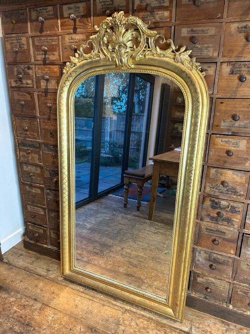 antique french louis philippe gilt mirror - CATEGORY: ANTIQUE MIRRORS - DATED 19TH CENTURY