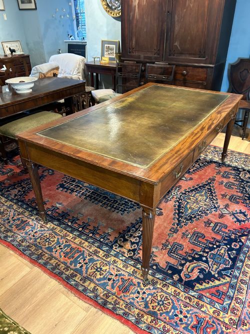 GEORGE 3RD MAHOGANY PARTNERS LIBRARY TABLE - ADDITIONAL PHOTO 2