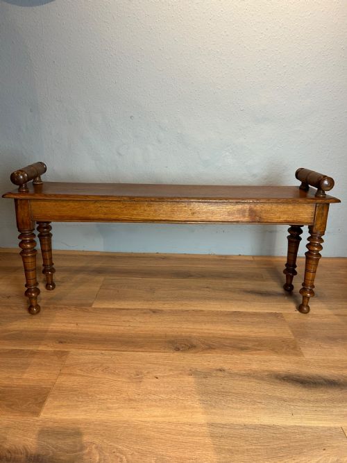ANTIQUE VICTORIAN OAK HALL BENCHWINDOW SEAT - ADDITIONAL PHOTO 1