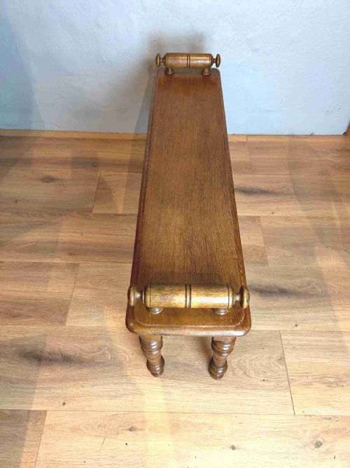 ANTIQUE VICTORIAN OAK HALL BENCHWINDOW SEAT - ADDITIONAL PHOTO 3