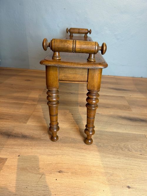 ANTIQUE VICTORIAN OAK HALL BENCHWINDOW SEAT - ADDITIONAL PHOTO 5