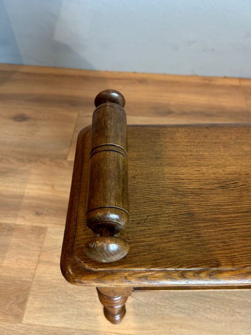 ANTIQUE VICTORIAN OAK HALL BENCHWINDOW SEAT - ADDITIONAL PHOTO 7