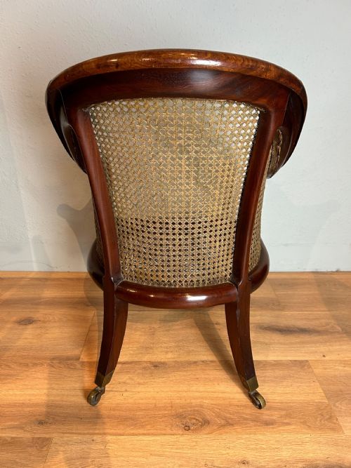 ANTIQUE REGENCY MAHOGANY BERGERE ARM CHAIR - ADDITIONAL PHOTO 13