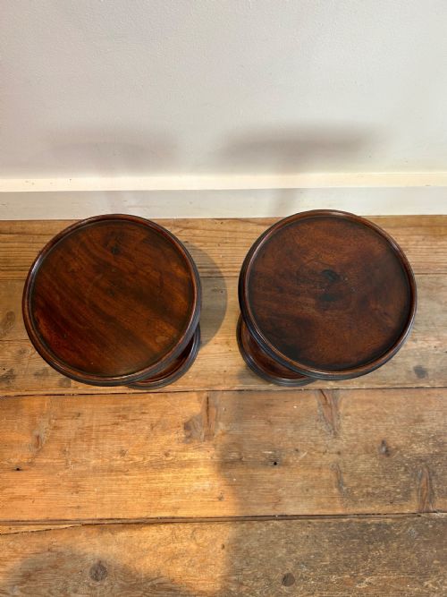 PAIR OF GEORGE 3RD MAHOGANY CANDLE STANDS - ADDITIONAL PHOTO 1