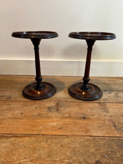 PAIR OF GEORGE 3RD MAHOGANY CANDLE STANDS - ADDITIONAL PHOTO 2