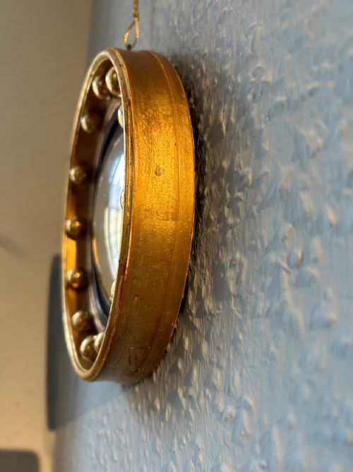 MINIATURE REGENCY GILT CONVEX MIRROR - ADDITIONAL PHOTO 4
