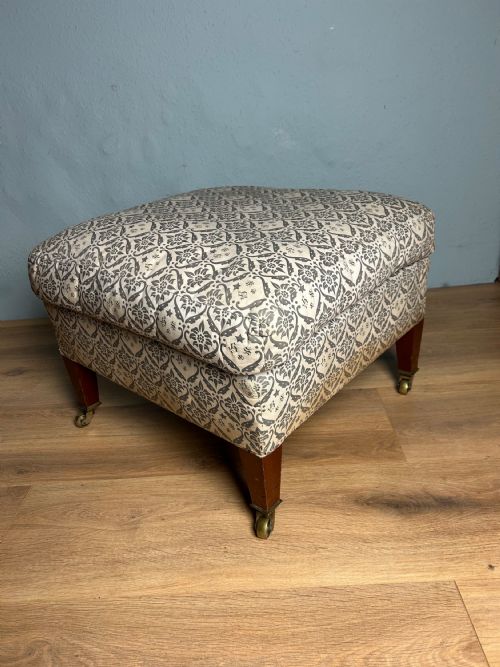 HOWARD SONS UPHOLSTERED STOOL - ADDITIONAL PHOTO 1