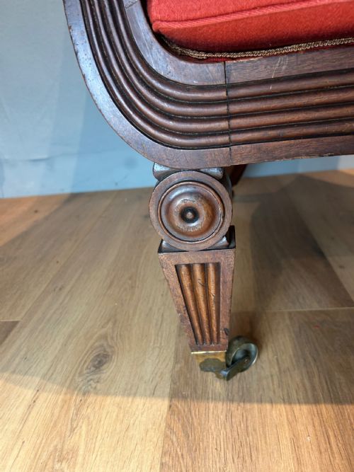 REGENCY MAHOGANY LIBRARY ARM CHAIR - ADDITIONAL PHOTO 6
