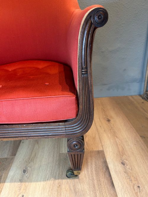 REGENCY MAHOGANY LIBRARY ARM CHAIR - ADDITIONAL PHOTO 7