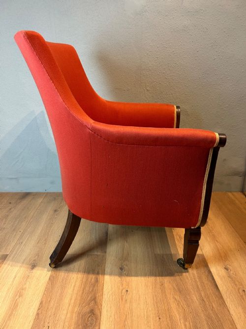 REGENCY MAHOGANY LIBRARY ARM CHAIR - ADDITIONAL PHOTO 8