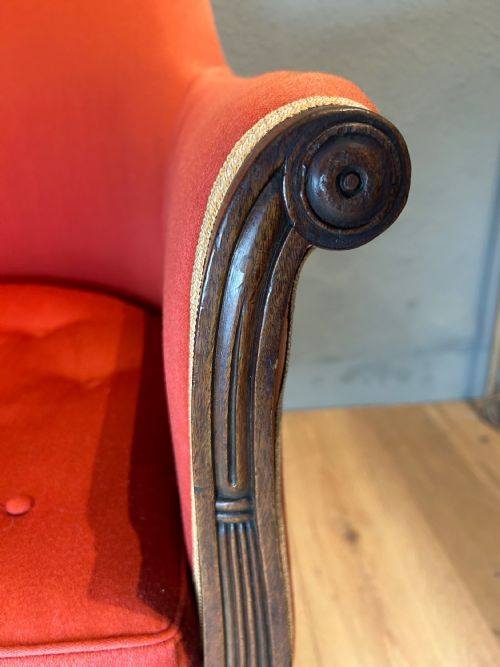 REGENCY MAHOGANY LIBRARY ARM CHAIR - ADDITIONAL PHOTO 9