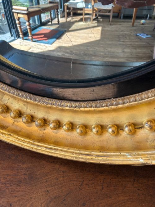 LARGE REGENCY GILT CONVEX MIRROR - ADDITIONAL PHOTO 2