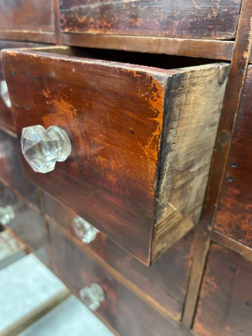 MAHOGANY APOTHECARY BANK OF DRAWERS - ADDITIONAL PHOTO 2