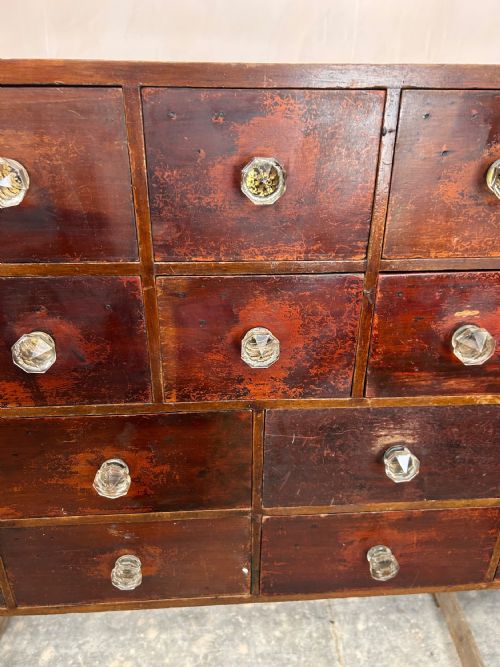 MAHOGANY APOTHECARY BANK OF DRAWERS - ADDITIONAL PHOTO 4