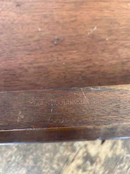 19TH CENTURY WALNUT HALL BENCHWINDOW SEAT BY SHOOLBRED CO - ADDITIONAL PHOTO 5