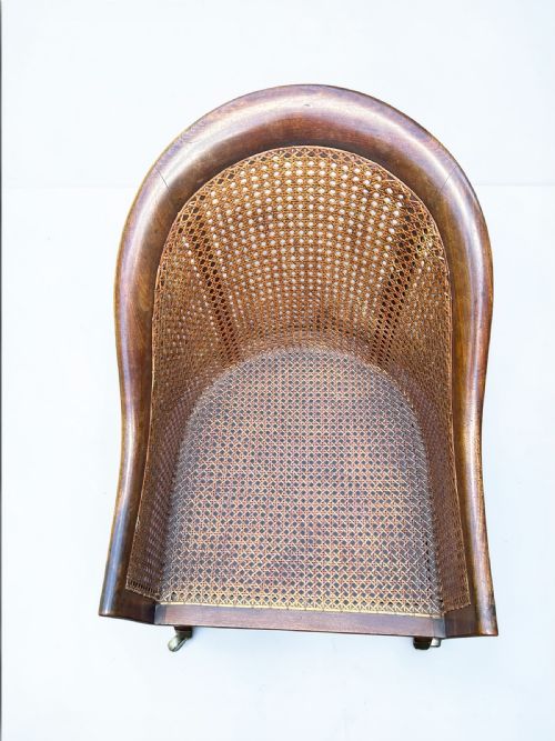 GILLOWS REGENCY MAHOGANY BERGERELIBRARY ARM CHAIR - ADDITIONAL PHOTO 3