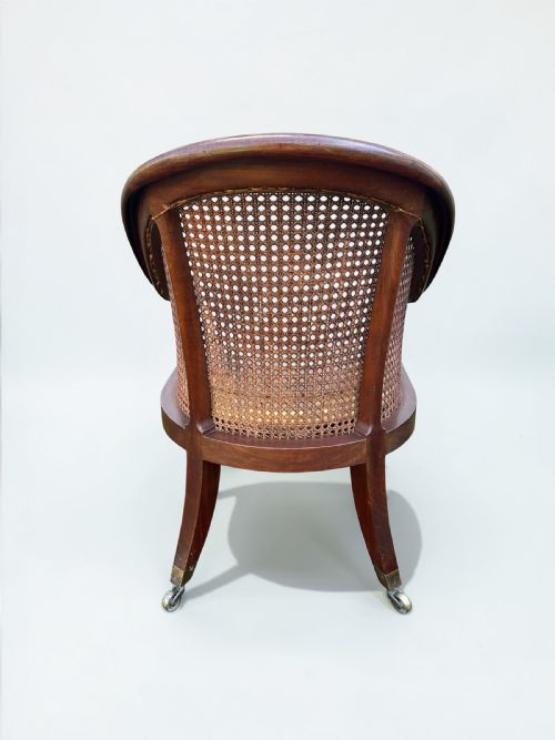 GILLOWS REGENCY MAHOGANY BERGERELIBRARY ARM CHAIR - ADDITIONAL PHOTO 5