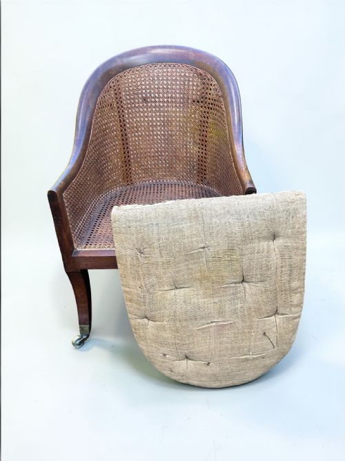 GILLOWS REGENCY MAHOGANY BERGERELIBRARY ARM CHAIR - ADDITIONAL PHOTO 6