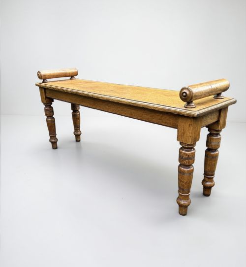 VICTORIAN OAK HALL BENCHWINDOW SEAT
