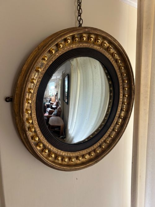 REGENCY GILT CONVEX MIRROR