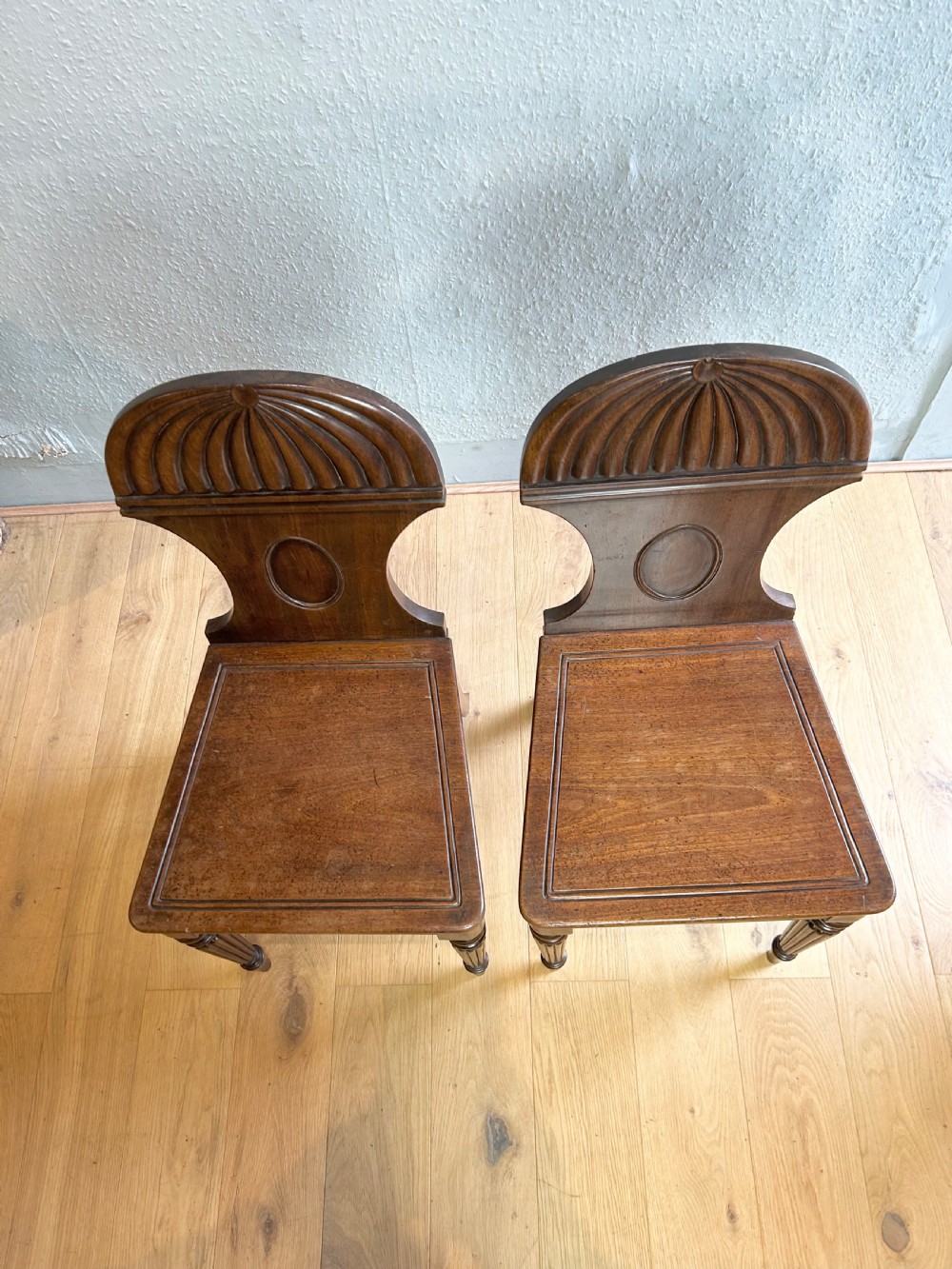 Pair of Regency Mahogany Gillows Hall Chairs  View IV