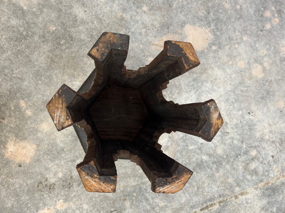 Syrian Bone & Mother of Pearl Hexagonal Table. View VIII