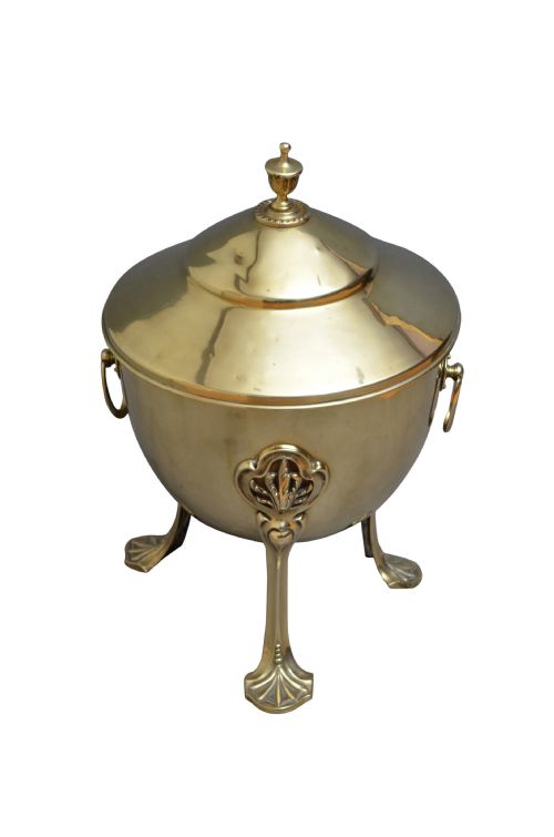 Art Nouveau Brass Coal Bucket