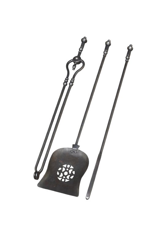 A Good Set of Victorian Steel Fire Irons