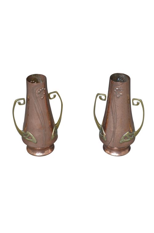 Art Nouveau Copper Vases