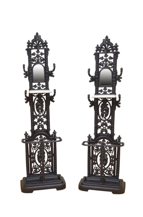 Pair of Victorian Hall Stands Cast Iron Hall Stand