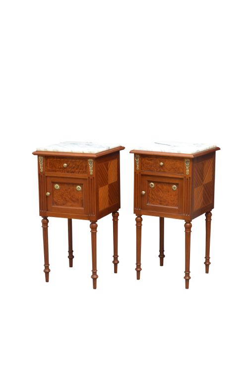 Pair of Turn of Century Mahogany Bedside Cabinets