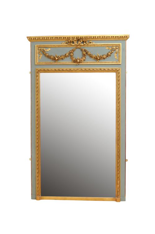 Tall 19th Century Trumeau Mirror H181cm
