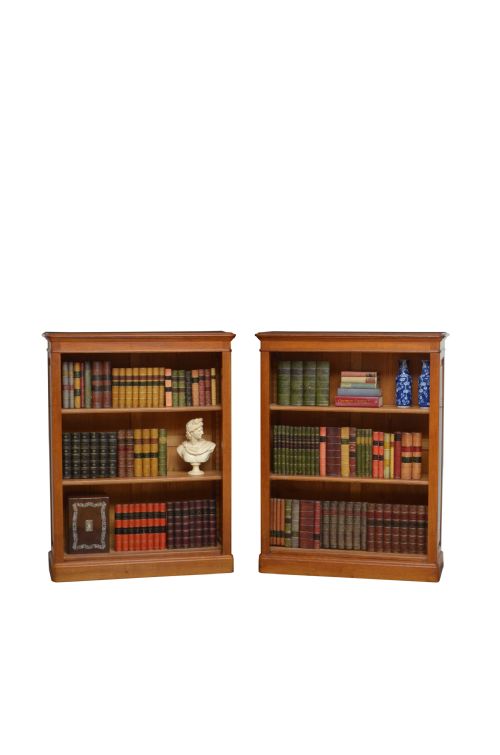Pair of Oak Open Bookcases