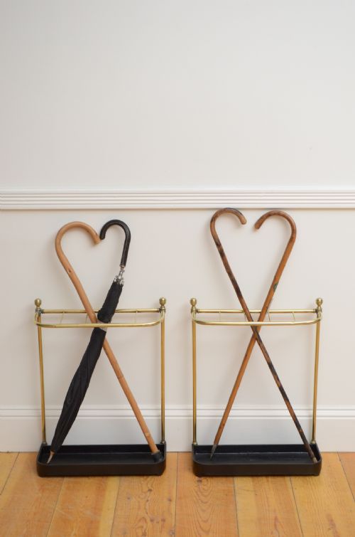 Pair of Victorian Brass Umbrella Stands