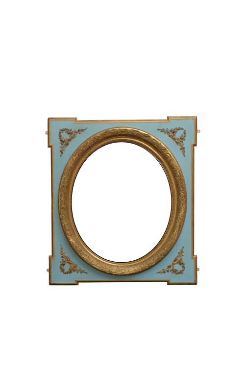 French Painted and Gilded Wall Mirror