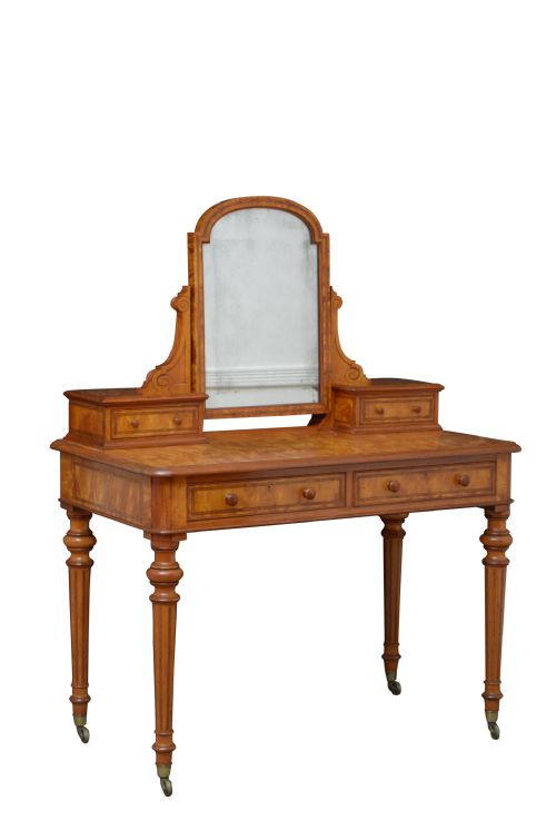 Superb Victorian Satin Birch Dressing Table