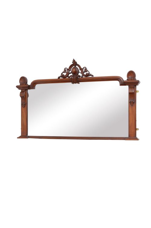 Elegant Victorian Mahogany Overmantel Mirror