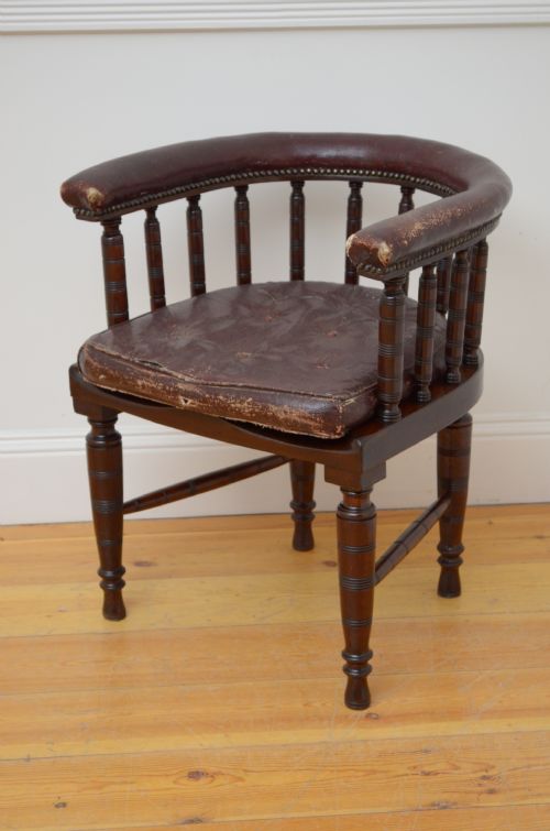 Edwardian Solid Mahogany Office Chair