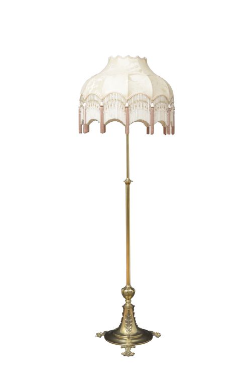Elegant Edwardian Brass Standard Lamp