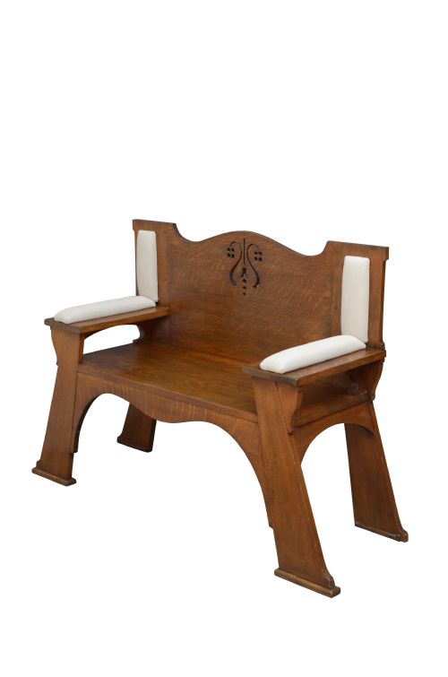 Large Arts and Crafts Oak Hall Bench