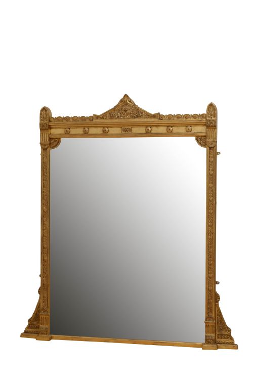 Large Victorian Gilt Overmantle Mirror