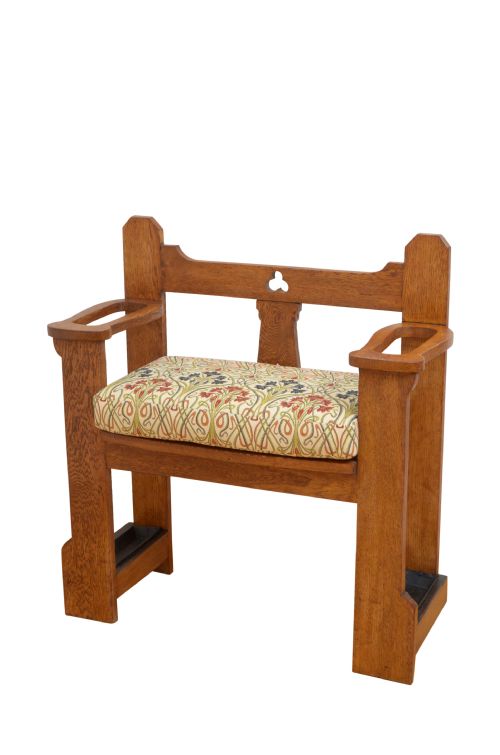 Stylish Arts and Crafts Oak Bench of Narrow Proportions