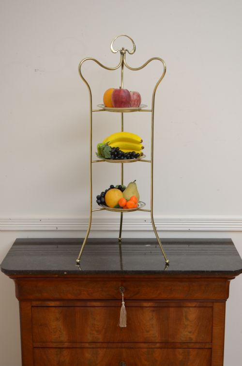 Art Nouveau Brass Fruit or Cake Stand