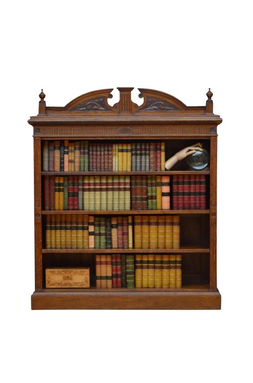 Victorian Solid Oak Open Bookcase