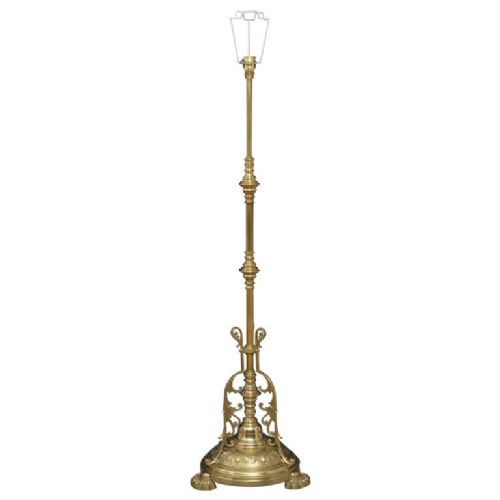 Late Victorian Brass Floor Lamp